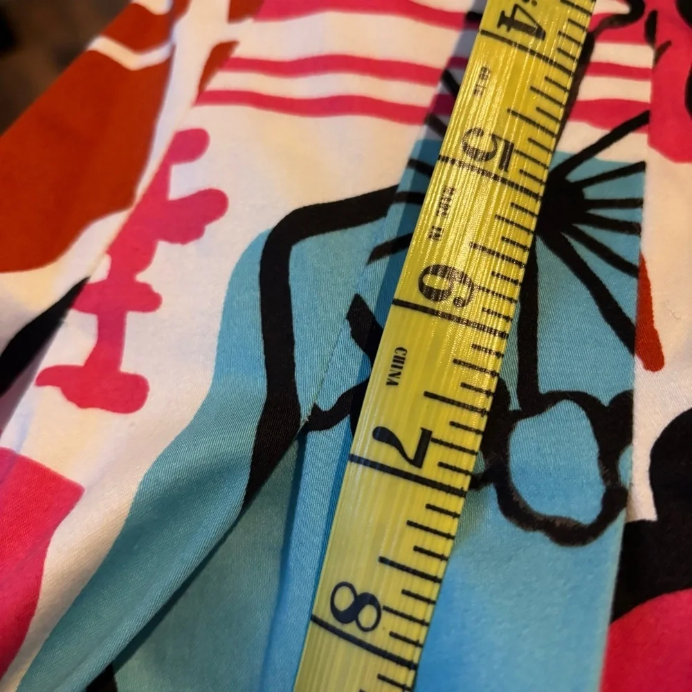 Etcetera Size 0 A-line pleated‎ 97% Cotton Skirt. Multi-media Colorful Pattern